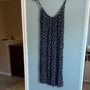 H&M Navy Blue Floral Maxi Dress